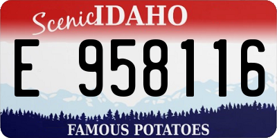 ID license plate E958116