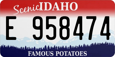 ID license plate E958474