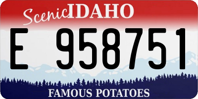 ID license plate E958751