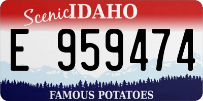 ID license plate E959474