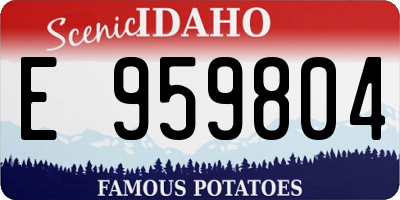 ID license plate E959804