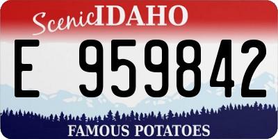 ID license plate E959842