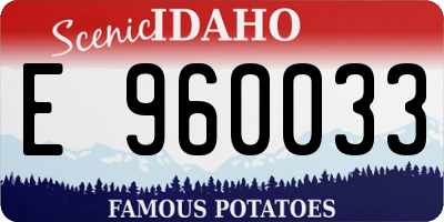 ID license plate E960033