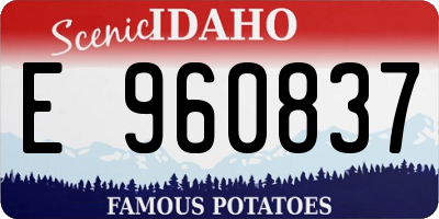 ID license plate E960837