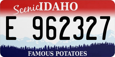 ID license plate E962327