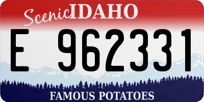 ID license plate E962331