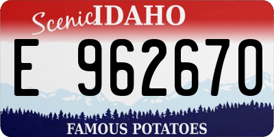 ID license plate E962670