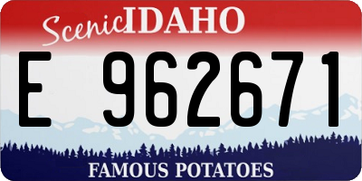 ID license plate E962671