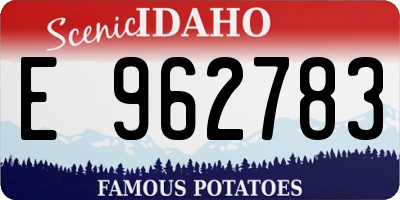 ID license plate E962783