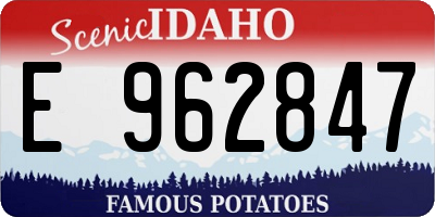 ID license plate E962847