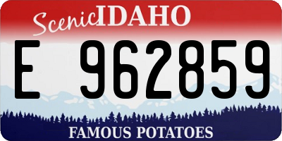 ID license plate E962859