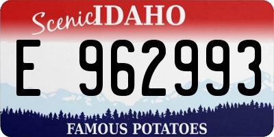 ID license plate E962993
