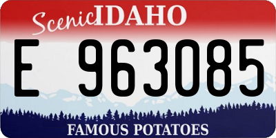 ID license plate E963085