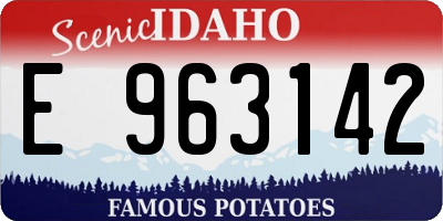 ID license plate E963142