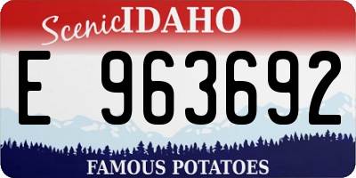 ID license plate E963692