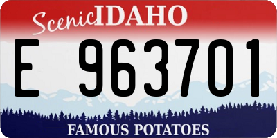 ID license plate E963701