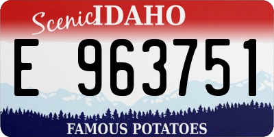 ID license plate E963751
