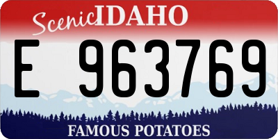 ID license plate E963769
