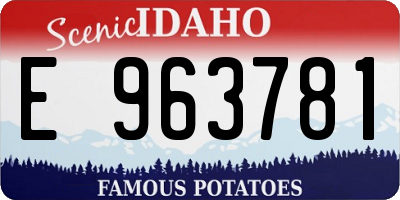 ID license plate E963781