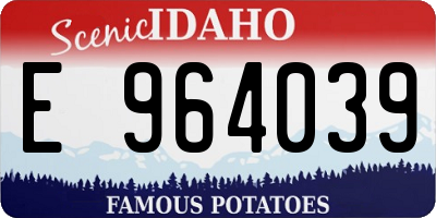 ID license plate E964039