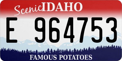 ID license plate E964753
