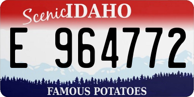 ID license plate E964772