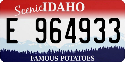 ID license plate E964933
