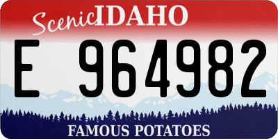 ID license plate E964982