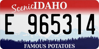 ID license plate E965314