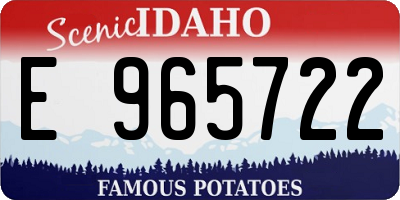 ID license plate E965722