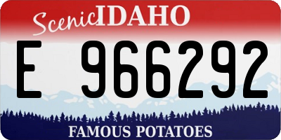 ID license plate E966292