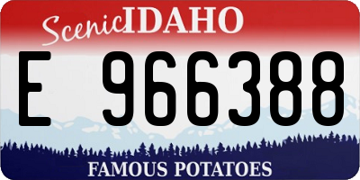 ID license plate E966388