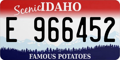 ID license plate E966452