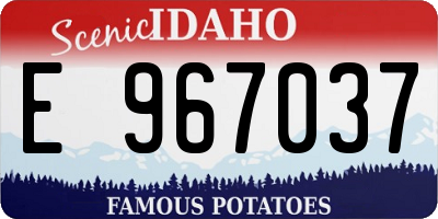 ID license plate E967037