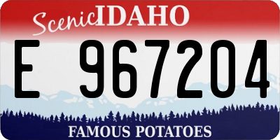 ID license plate E967204