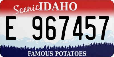 ID license plate E967457