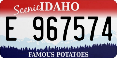ID license plate E967574