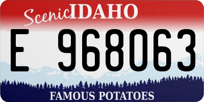 ID license plate E968063