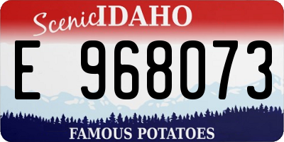 ID license plate E968073