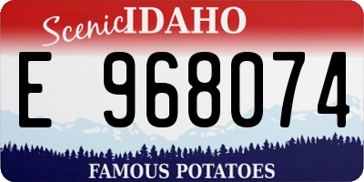 ID license plate E968074