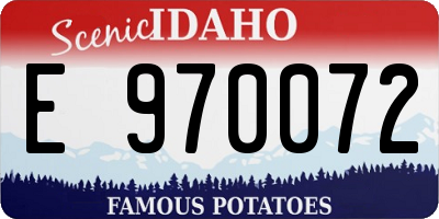 ID license plate E970072