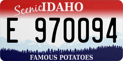 ID license plate E970094