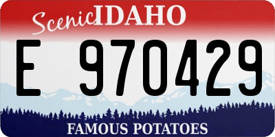 ID license plate E970429
