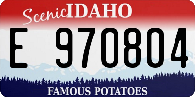 ID license plate E970804
