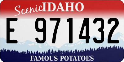 ID license plate E971432