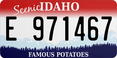 ID license plate E971467