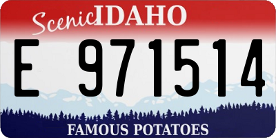 ID license plate E971514