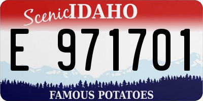 ID license plate E971701