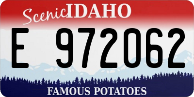 ID license plate E972062