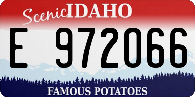 ID license plate E972066